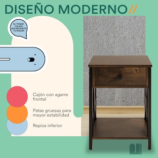 Foto 4 | Buro Para Recamara Mubson Mesa Lateral Almez color Café