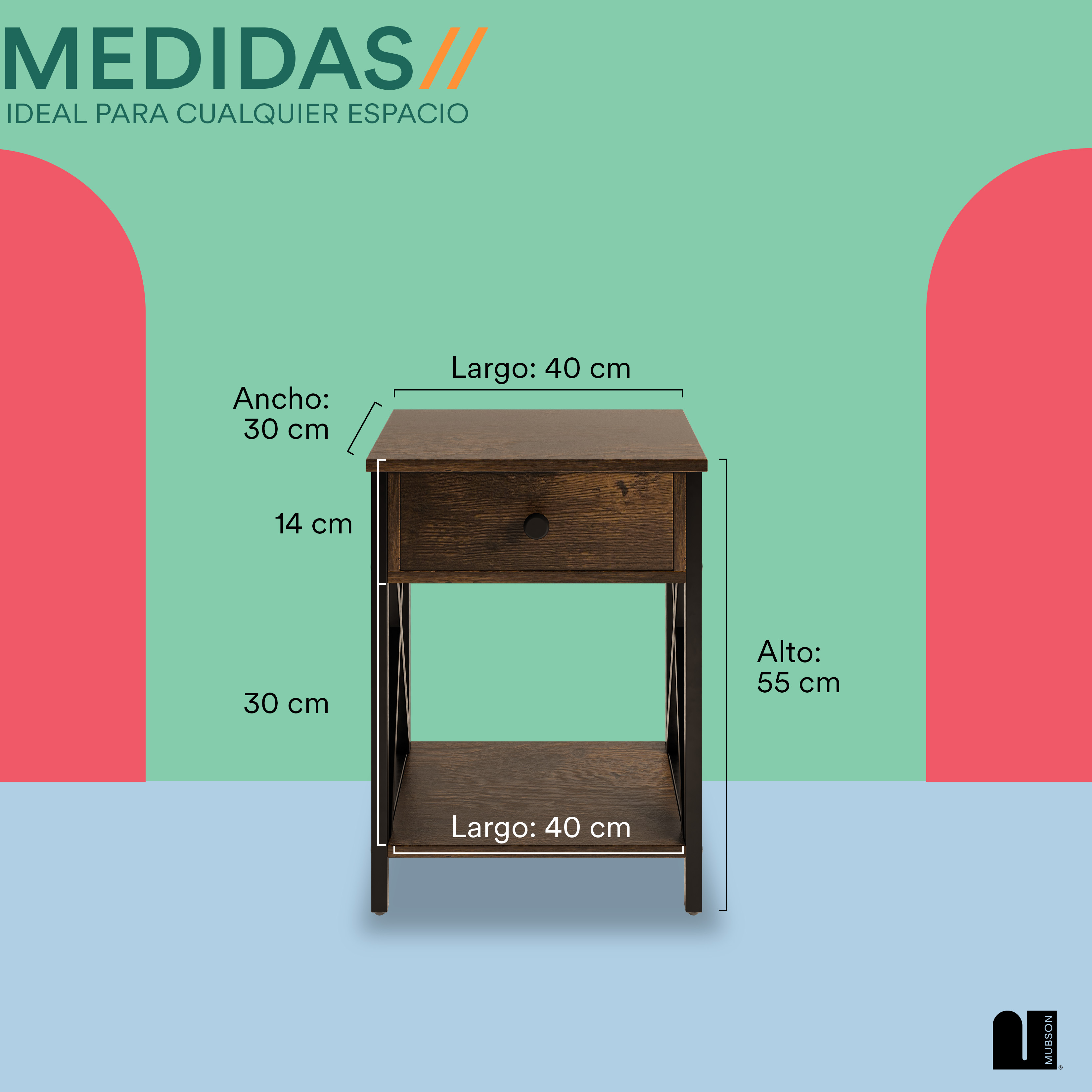 Foto 5 | Buro Para Recamara Mubson Mesa Lateral Almez color Café