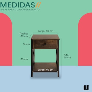 Foto 5 | Buro Para Recamara Mubson Mesa Lateral Almez color Café