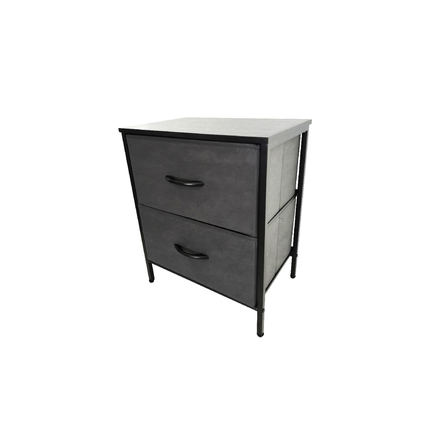 Buró Elly Decor BDT1-2CJ color Gris 2 Cajones de Tela