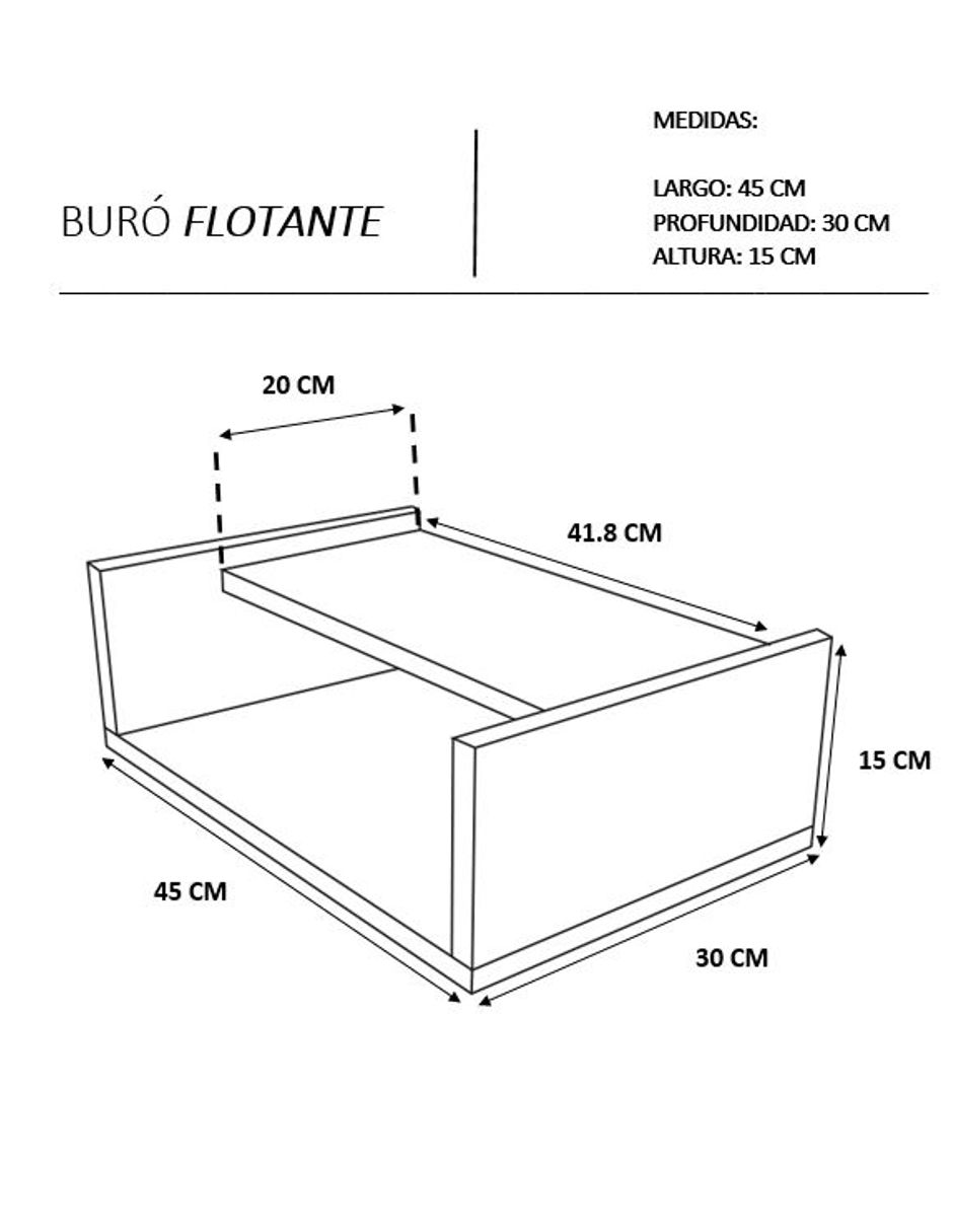 Foto 5 | Buró Flotante Genérica Burf color Beige