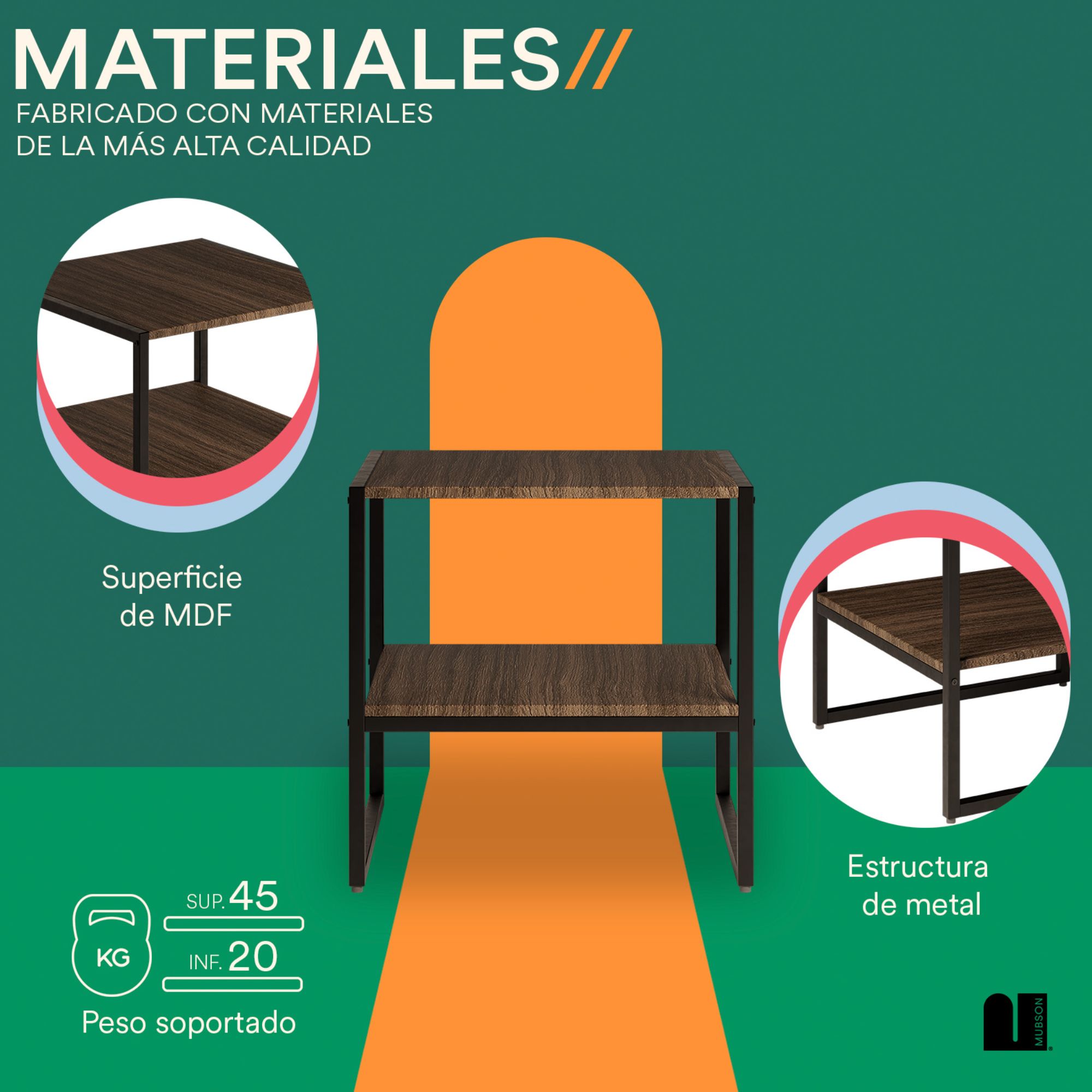 Foto 4 pulgar | Buró para Recamara o Sala Mubson Mesa de Noche Vesta