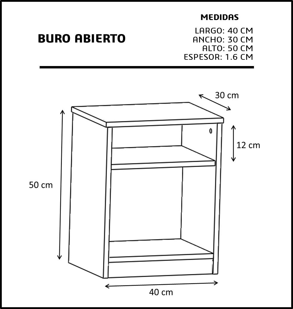 Foto 7 pulgar | Buró Abierto Genérico BUR-02-WE color Marrón