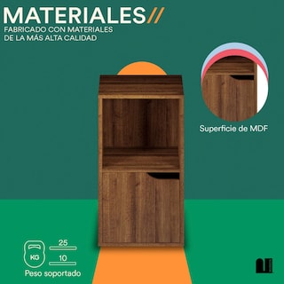 Foto 3 | Buró para Sala o Recámara Mubson Omura Marrón Mesa de Noche con Doble Repisa
