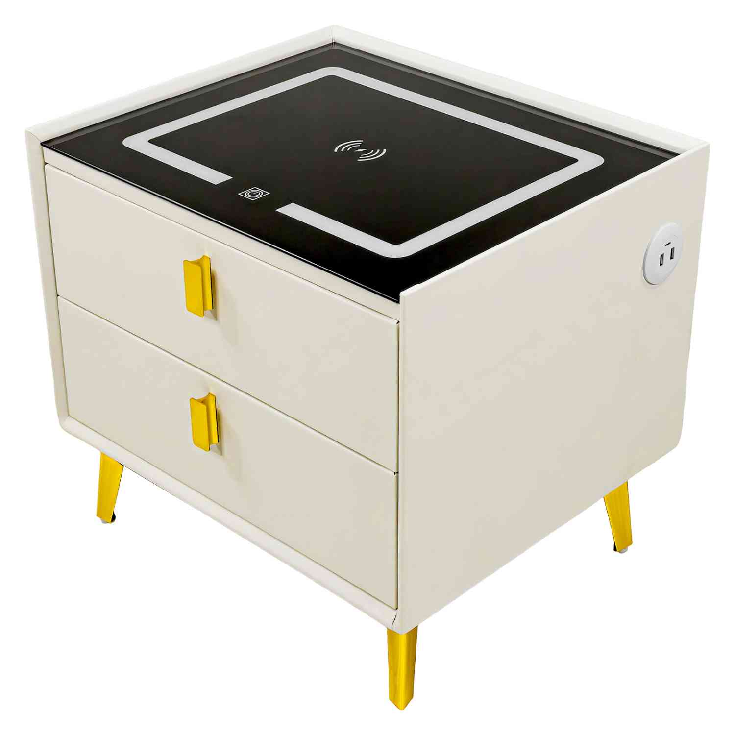 Buro Mesa Inteligente Noche Cargador Inalambrico Luz Led Usb Blanco