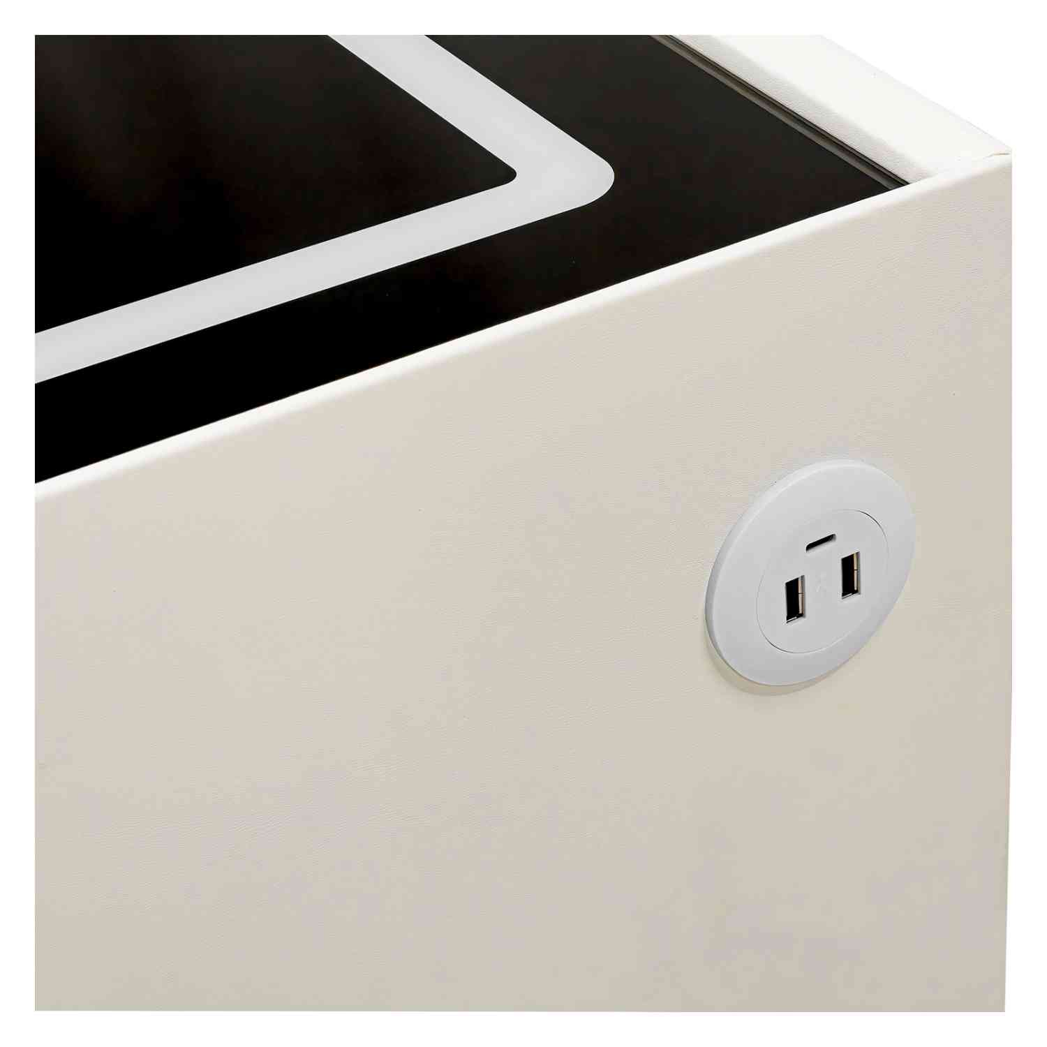 Foto 3 | Buro Mesa Inteligente Noche Cargador Inalambrico Luz Led Usb Blanco