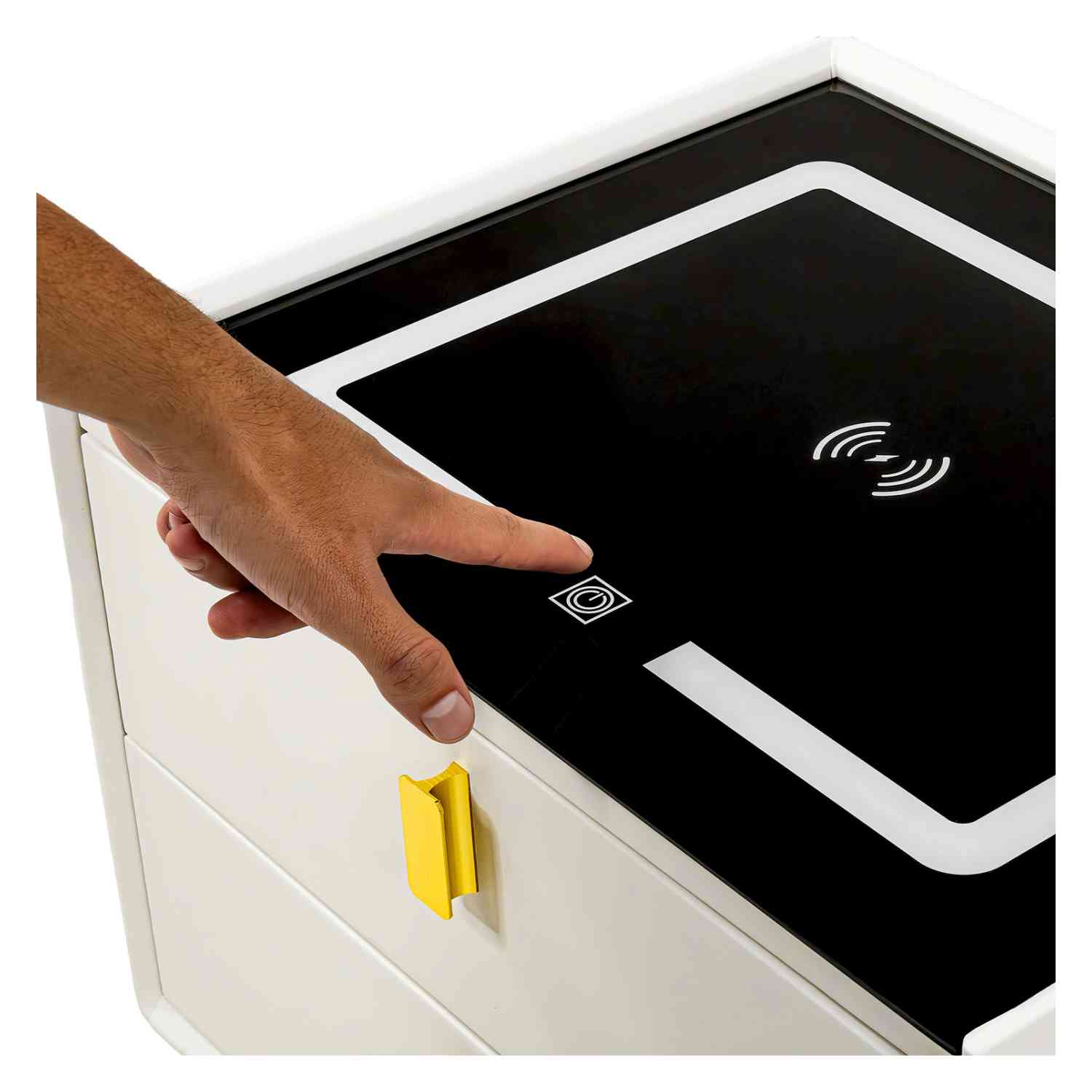 Foto 7 pulgar | Buro Mesa Inteligente Noche Cargador Inalambrico Luz Led Usb Blanco