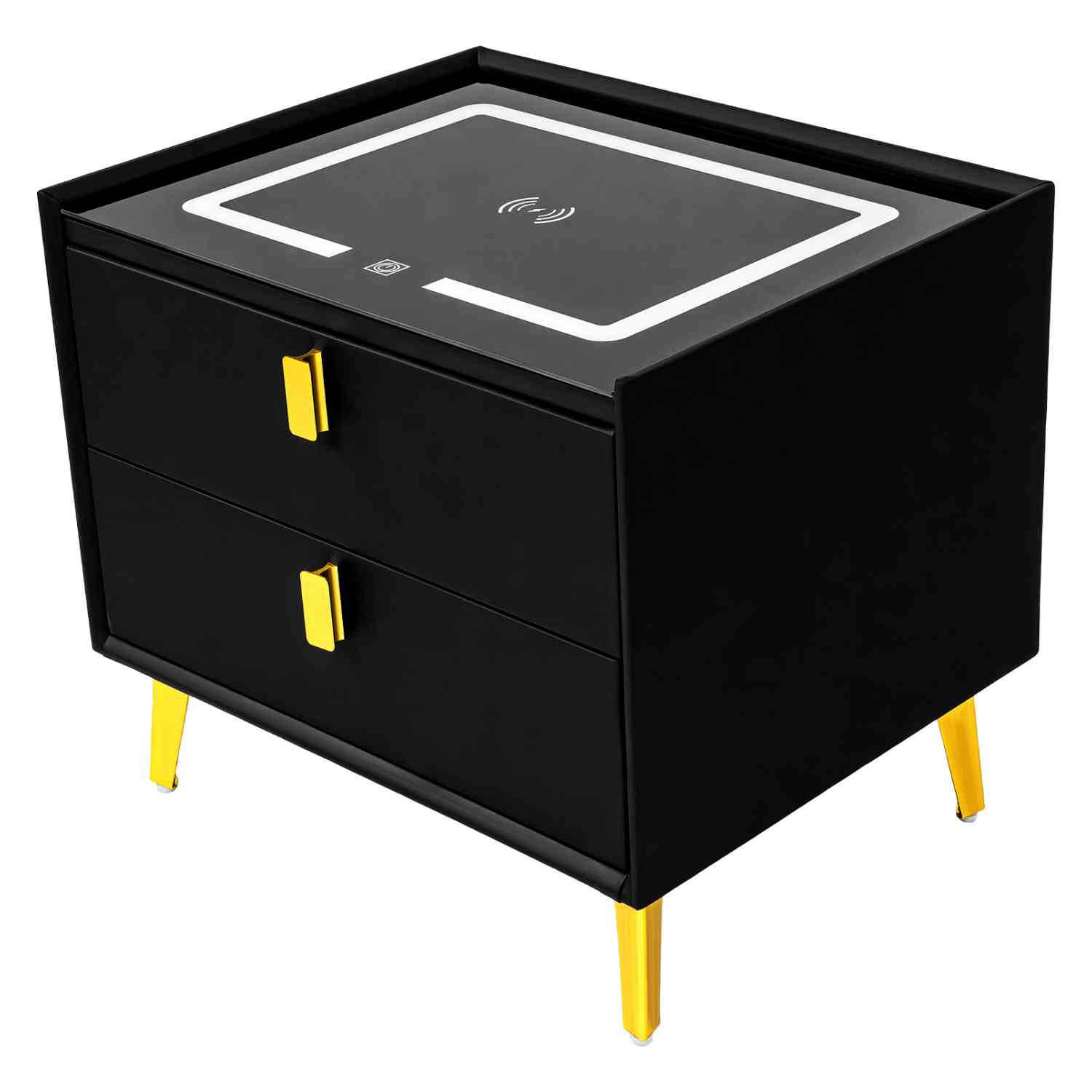 Buro Mesa Inteligente Noche Cargador Inalambrico Luz Led Usb Negro