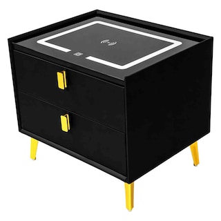 Foto 1 | Buro Mesa Inteligente Noche Cargador Inalambrico Luz Led Usb Negro