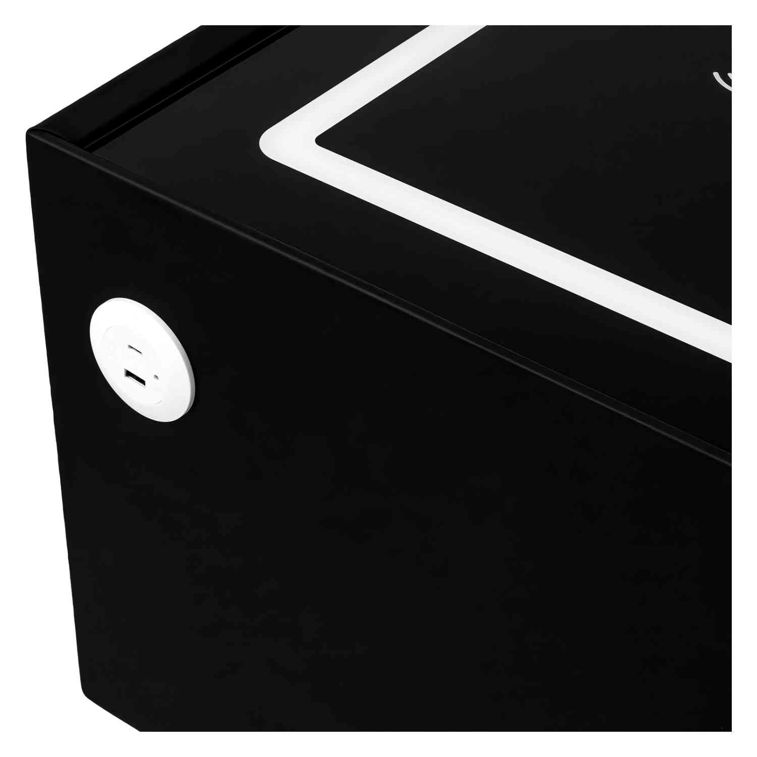 Foto 4 pulgar | Buro Mesa Inteligente Noche Cargador Inalambrico Luz Led Usb Negro