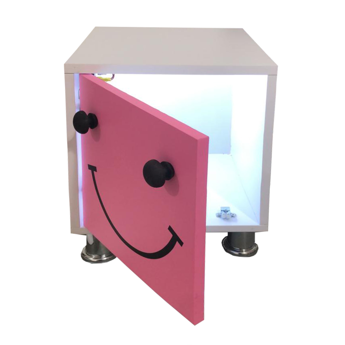 Buro Noche Alta Calidad Usb Integrado Luz Led Ensamblado Rosa Niños