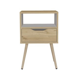 Foto 6 | Buró Alesio, Café Claro Y Blanco, Con Patas De Madera Y Un Cajón