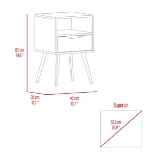Foto 7 | Buró Alesio, Café Claro Y Blanco, Con Patas De Madera Y Un Cajón