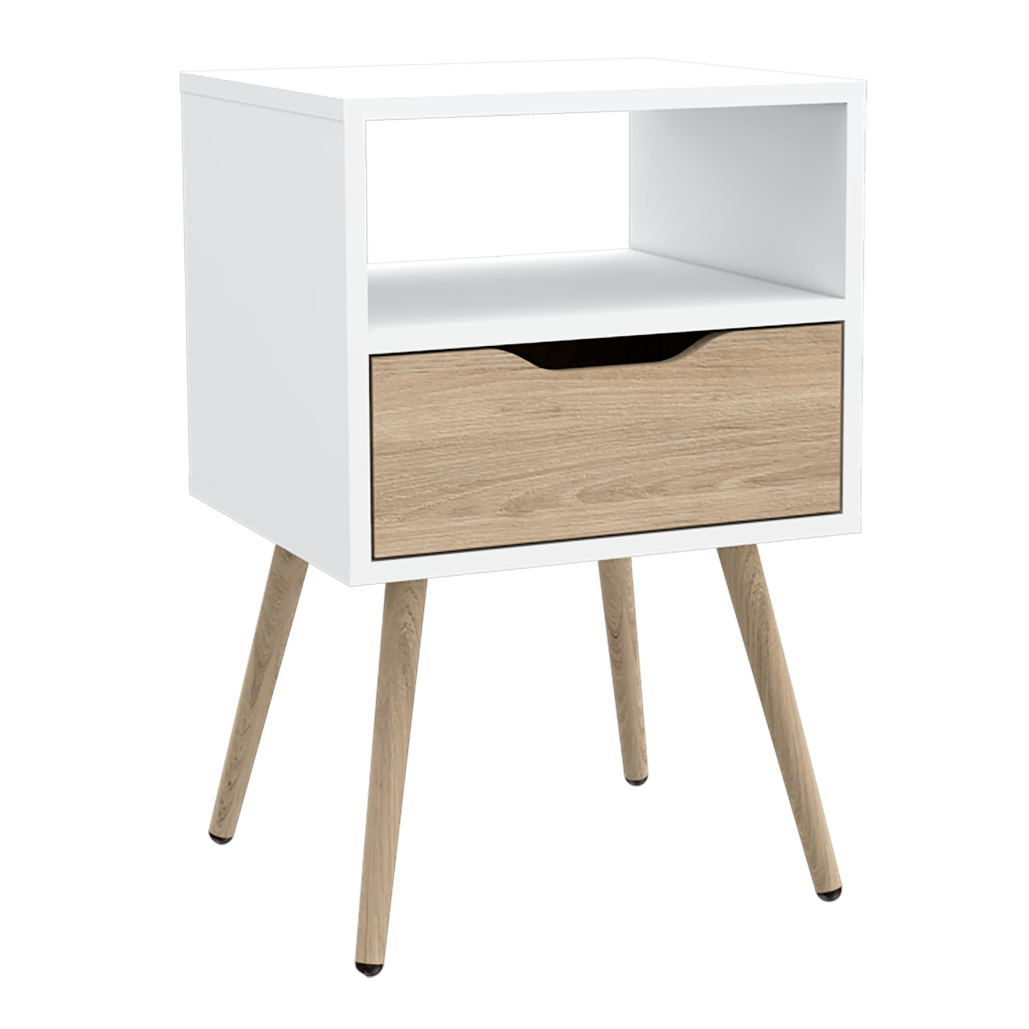 Foto 5 | Buró Alesio, Blanco Y Beige, Con Patas En Madera Y Un Cajón