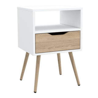 Foto 5 | Buró Alesio, Blanco Y Beige, Con Patas En Madera Y Un Cajón