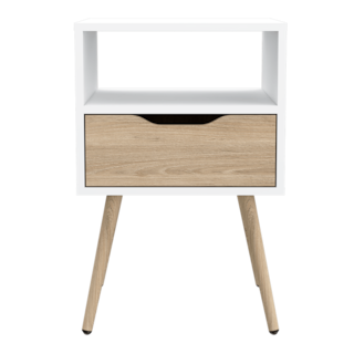Foto 6 | Buró Alesio, Blanco Y Beige, Con Patas En Madera Y Un Cajón