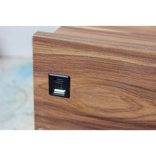 Foto 8 | Mesa de Noche Buró Flotante Luz Led Recámara Usb Ensamblado Gris