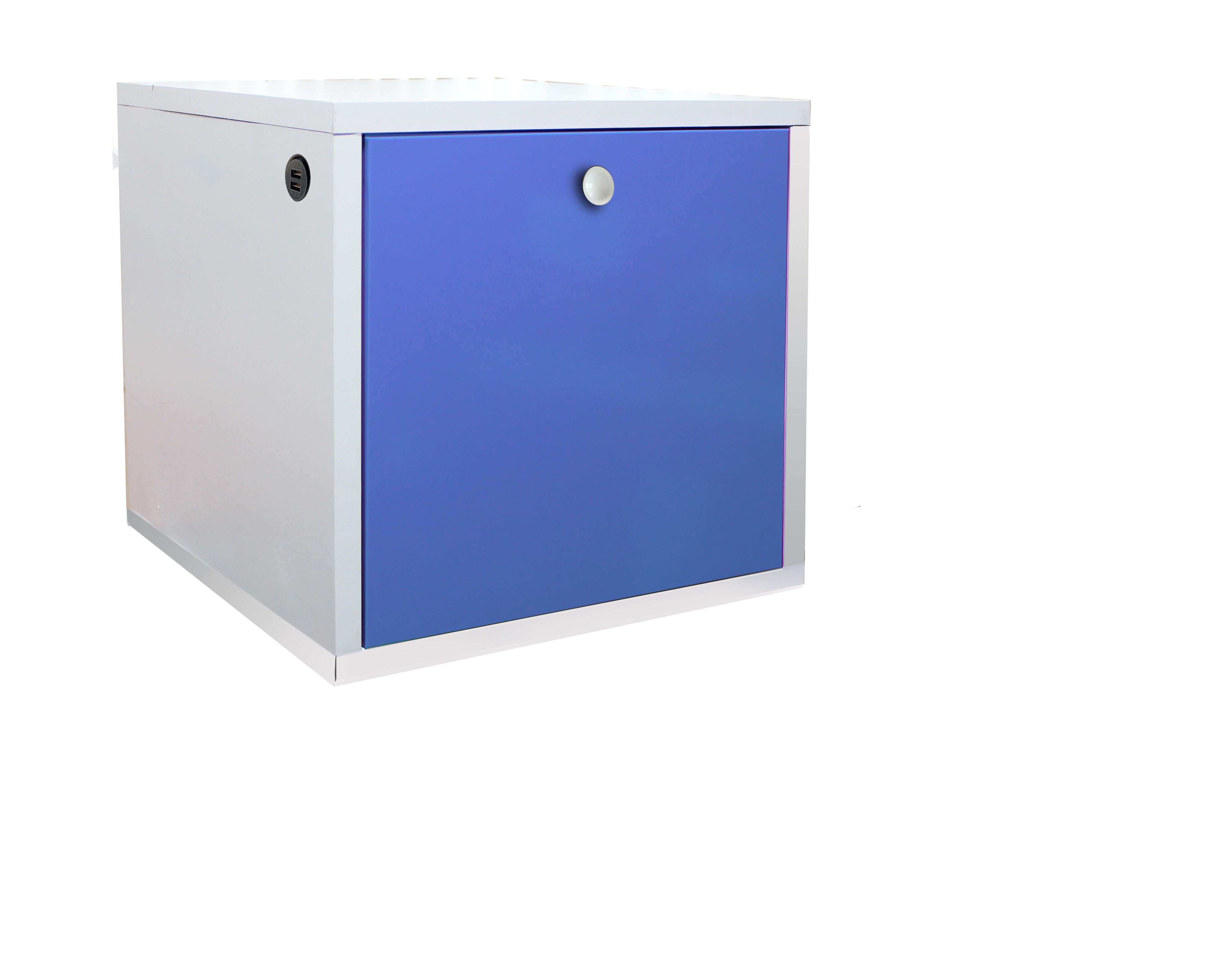 Buró Flotante Recámara MDF Luz Led Puerto de Carga Ensamblado Azul $1,200