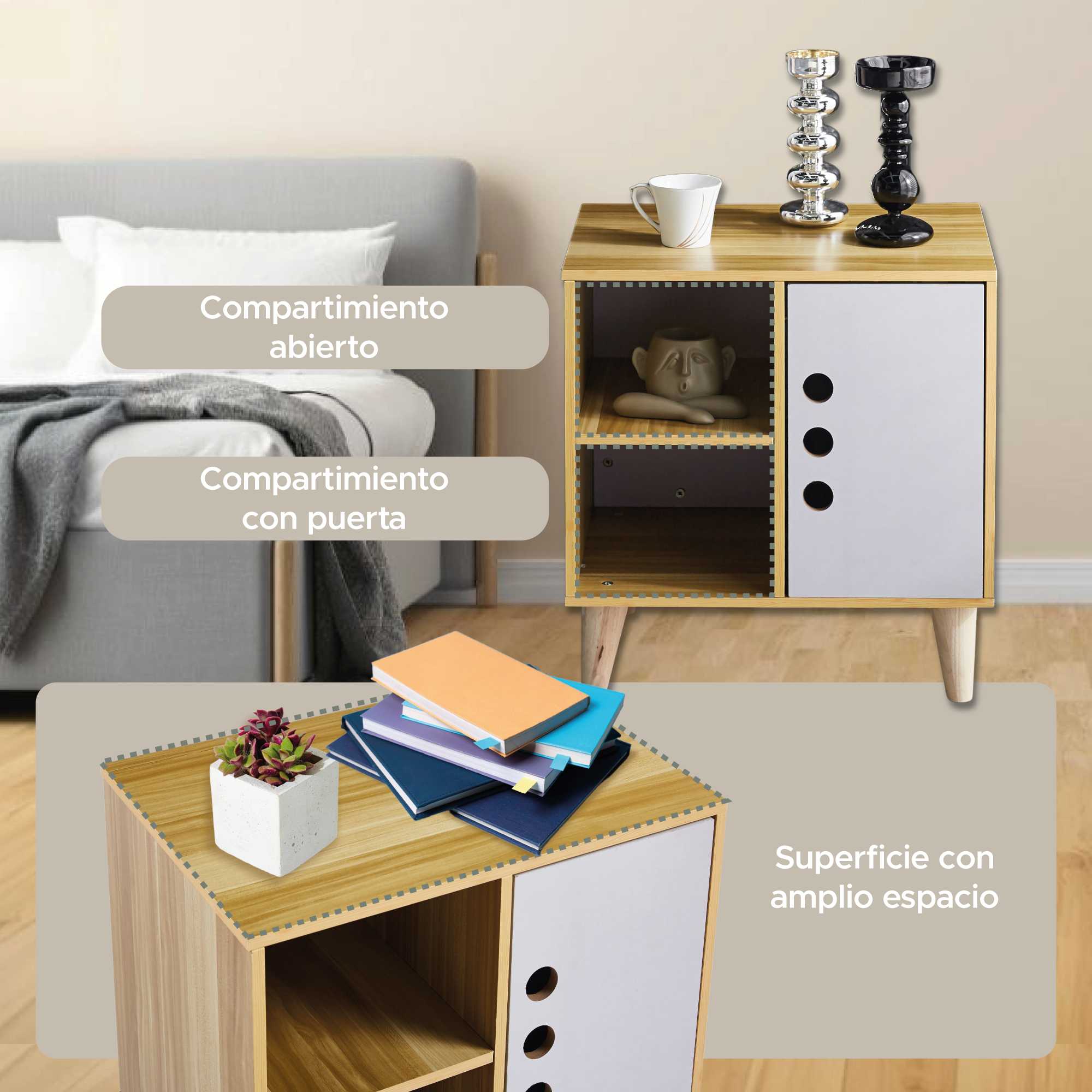 Foto 4 | Buró Moderno Estilo Minimalista Beige/blanco