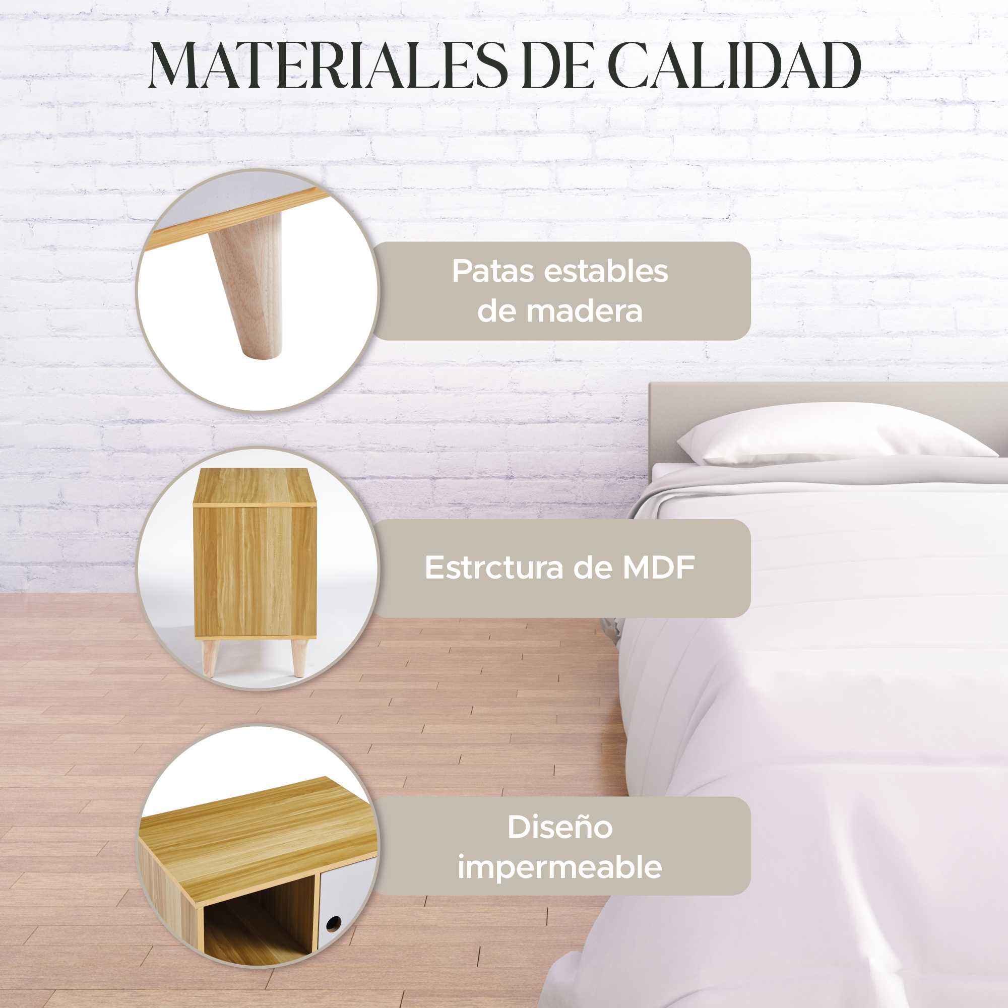 Foto 6 pulgar | Buró Moderno Estilo Minimalista Beige/blanco