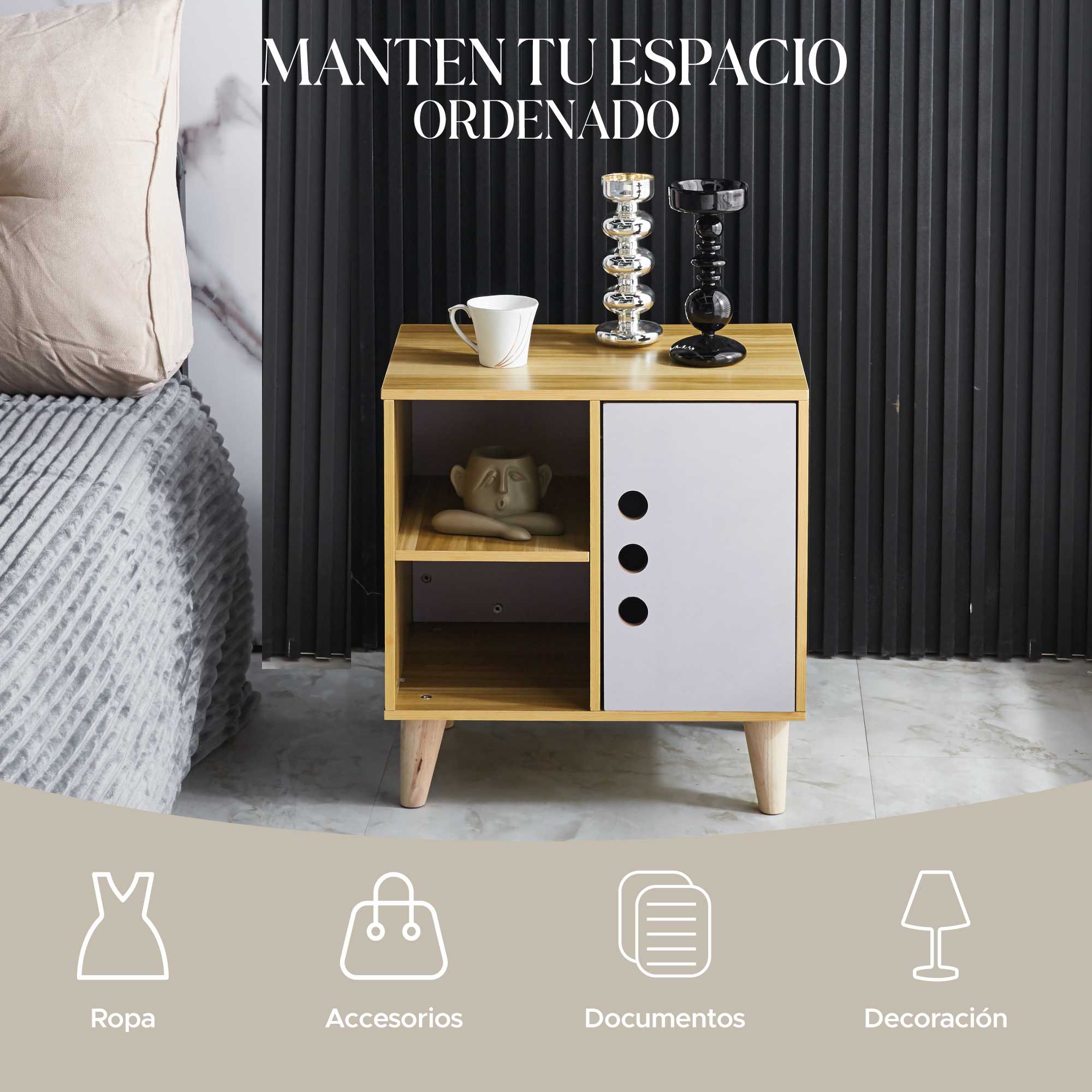 Foto 7 | Buró Moderno Estilo Minimalista Beige/blanco