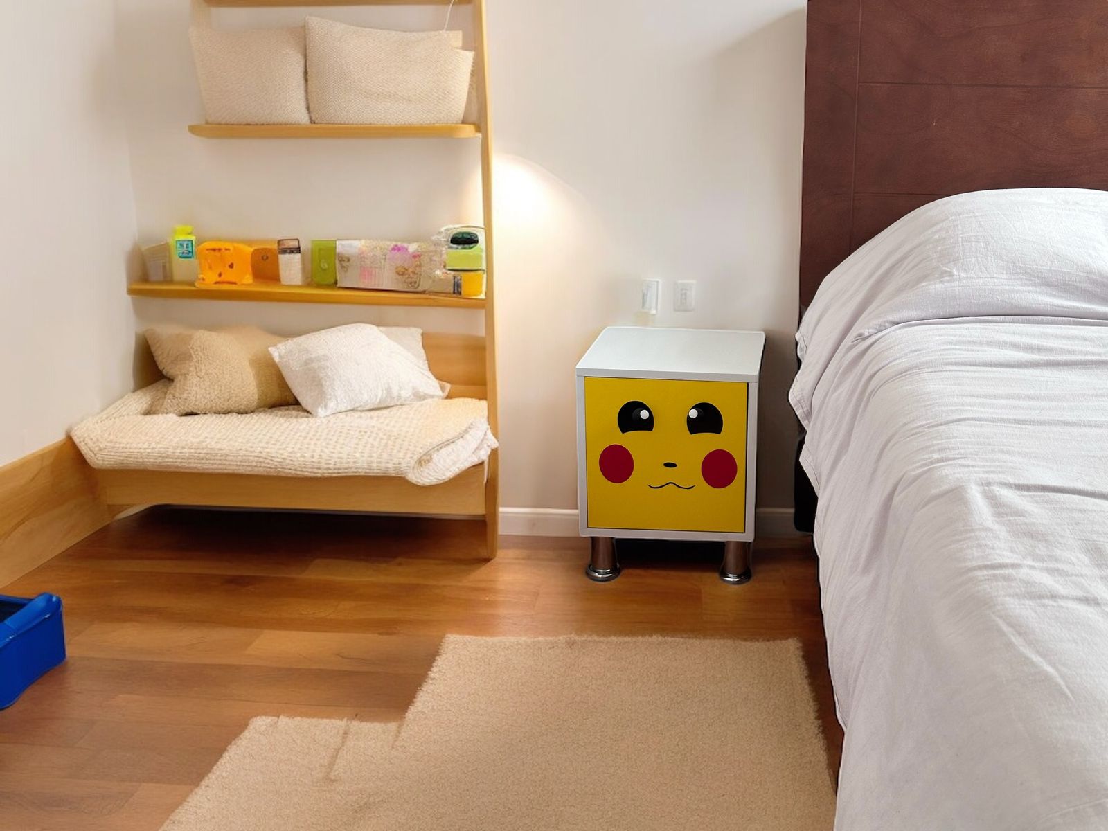 Foto 3 | Buro Infantil Niños Mdf Recamara Diseño Pokemon Pikachu Amarillo