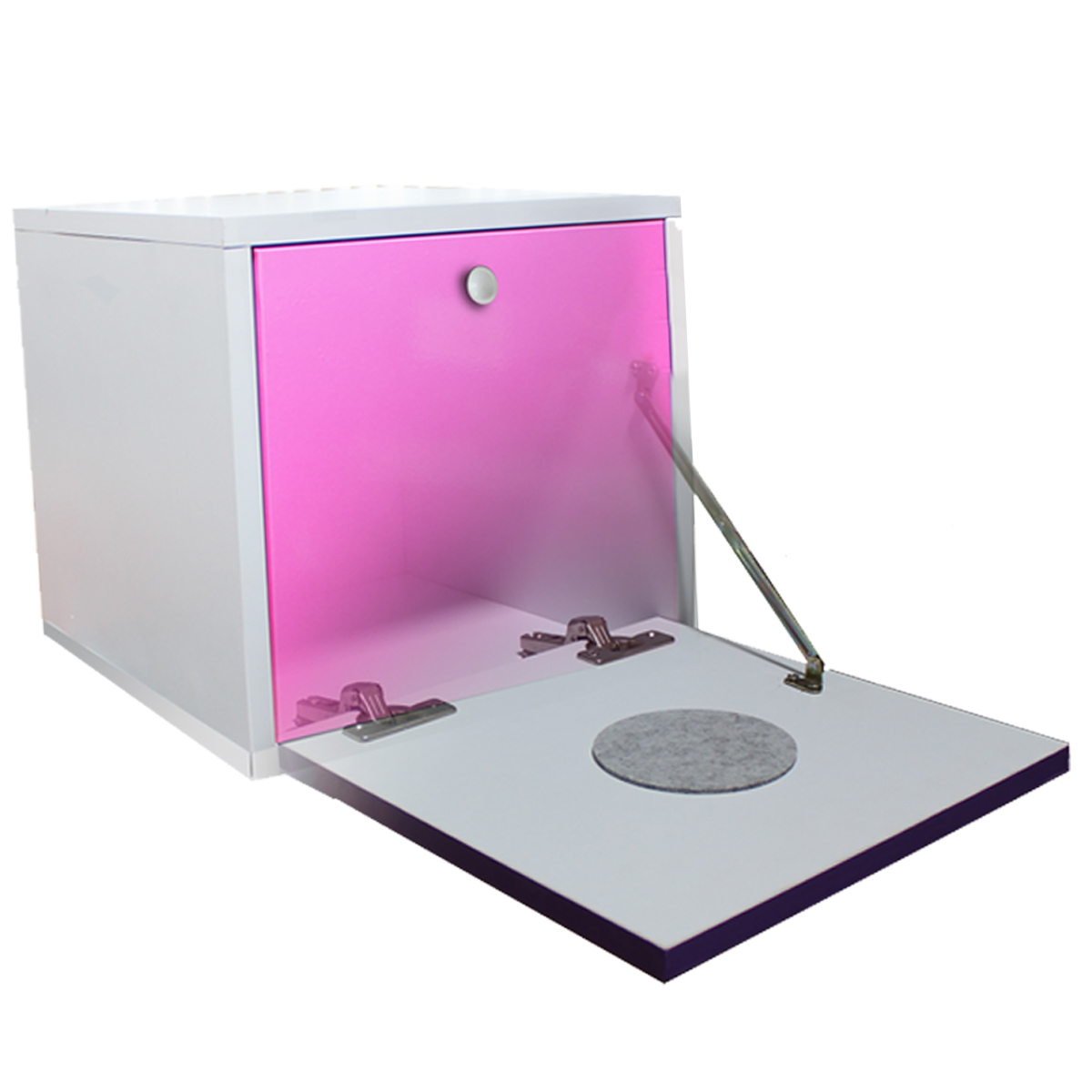 Foto 4 | Buro Flotante Mueble Recamara Mdf Iluminacion Luz Led Rosa