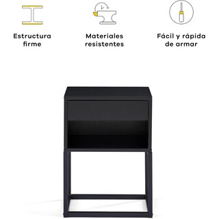 Foto 4 | Mesa de Noche para Recámara Nooz Cube Buró para Recámara Negro