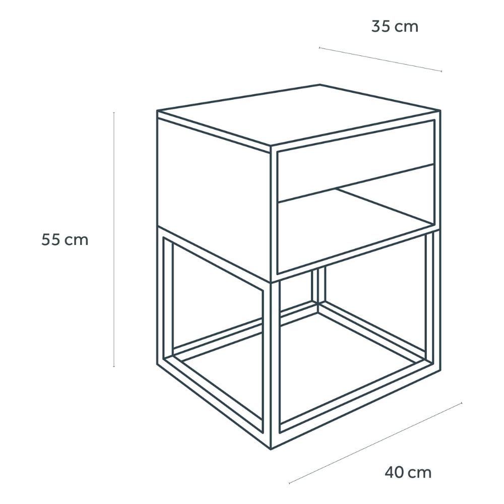 Foto 5 | Mesa De Noche Para Recámara Nooz Cube, Buró para Recámara Color Negro