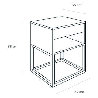 Foto 5 | Mesa de Noche para Recámara Nooz Cube Buró para Recámara Negro