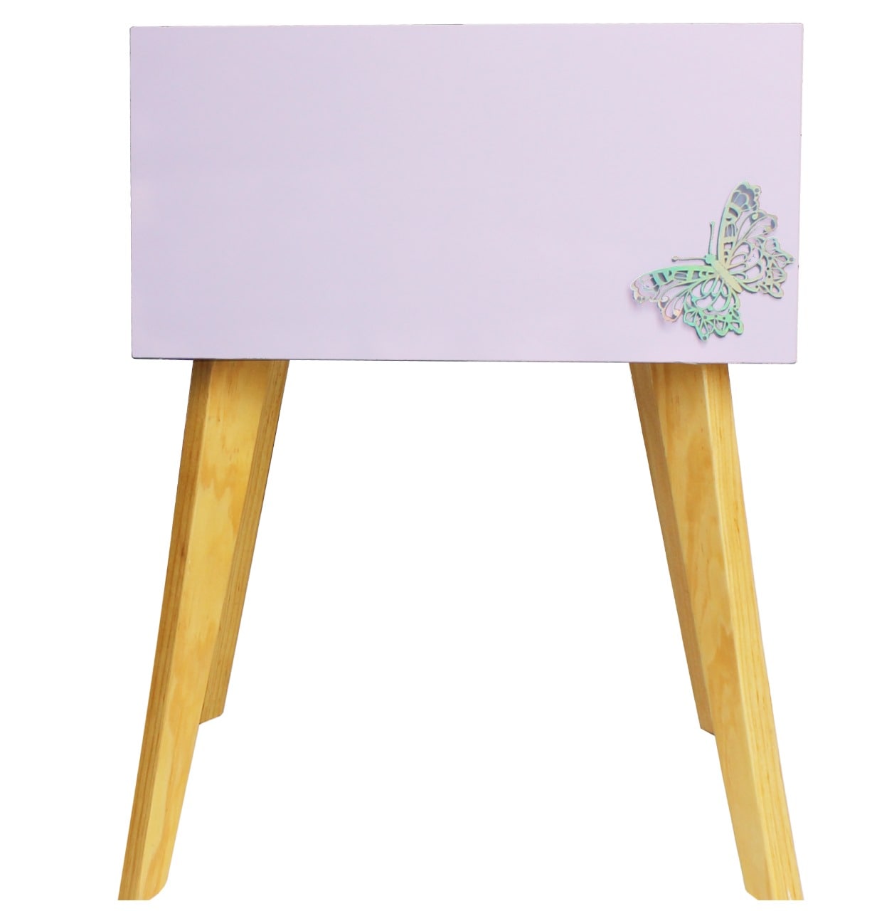 Buró Lila Luz Led C/mariposa Recámara Niños $1,299