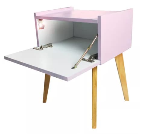 Buro Mesa De Noche Luz Led Niños Mariposa Recámara Rosa $1,289