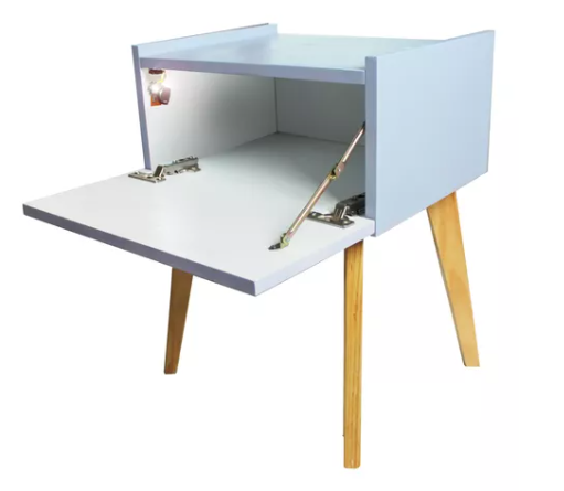 Foto 1 | Buro Mesa De Noche Luz Led Niños Mariposa Recámara Azul