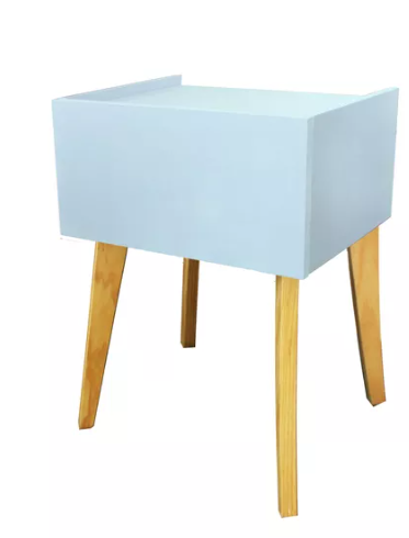 Foto 7 pulgar | Buro Mesa De Noche Luz Led Niños Mariposa Recámara Azul
