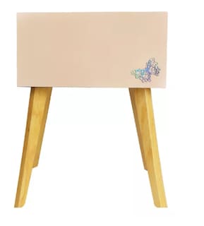 Foto 4 | Buro Mesa De Noche Luz Led Niños Mariposa Recámara Durazno