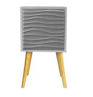 Foto 1 | Buro Mesa de Noche con Led Minimalista Plata