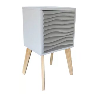 Foto 5 | Buro Mesa de Noche con Led Minimalista Plata