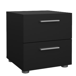 Foto 2 | Buró Negro Con 2 Cajones Y Jaladeras Efecto Metal Hecho En Madera Mdf