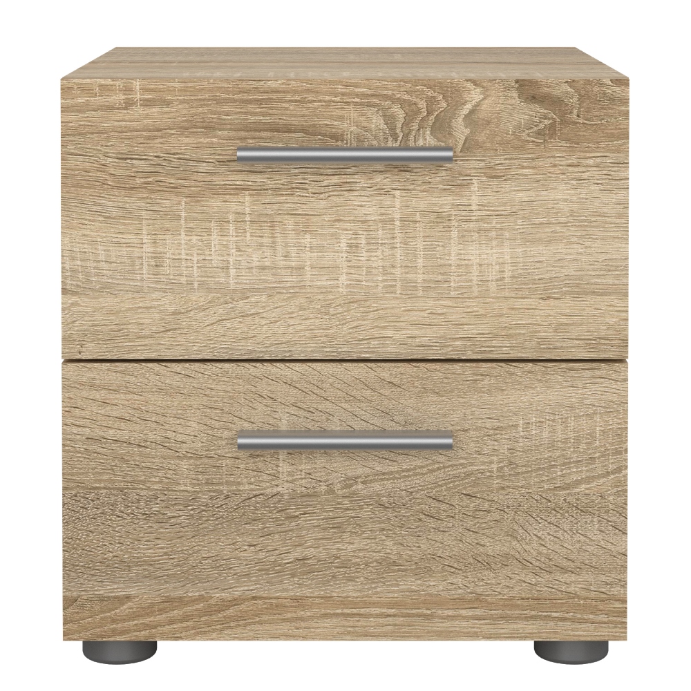 Buró Color Madera Con 2 Cajones Y Jaladeras Efecto Metal Hecho En Madera Mdf