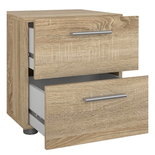 Foto 4 | Buró Color Madera Con 2 Cajones Y Jaladeras Efecto Metal Hecho En Madera Mdf