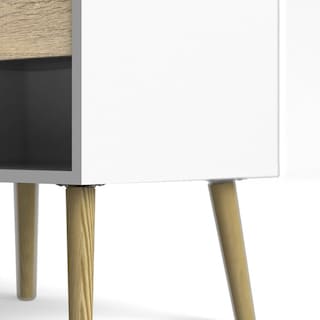 Foto 5 | Buró Blanco Con 1 Cajón Y 1 Entrepaño. Patas De Madera Maciza