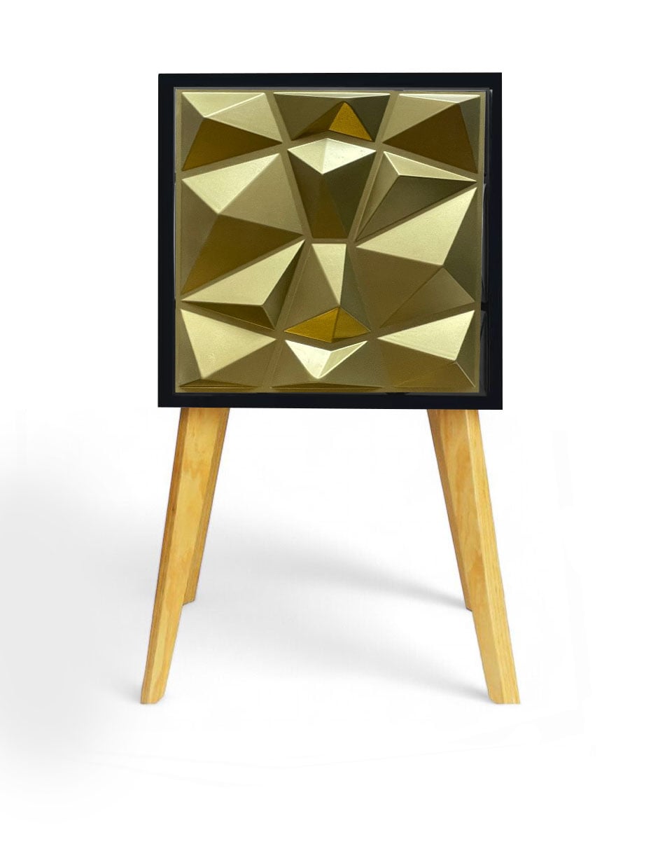 Buró Dorado con Luz Led $1,299