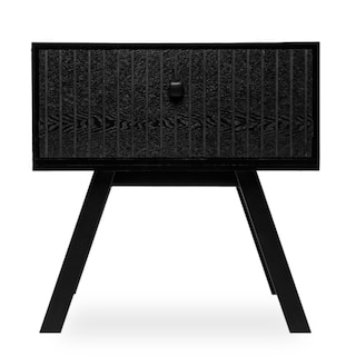 Foto 1 | Buró Negro Con 1 Cajón Con Diseño En Líneas Verticales Y Estructura De Madera Mdf