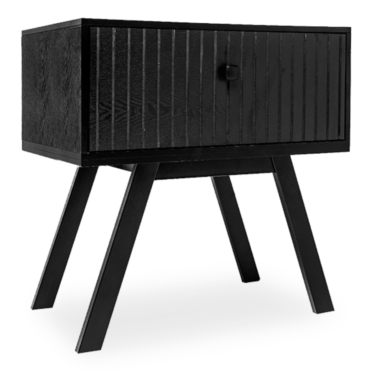 Foto 3 pulgar | Buró Negro Con 1 Cajón Con Diseño En Líneas Verticales Y Estructura De Madera Mdf