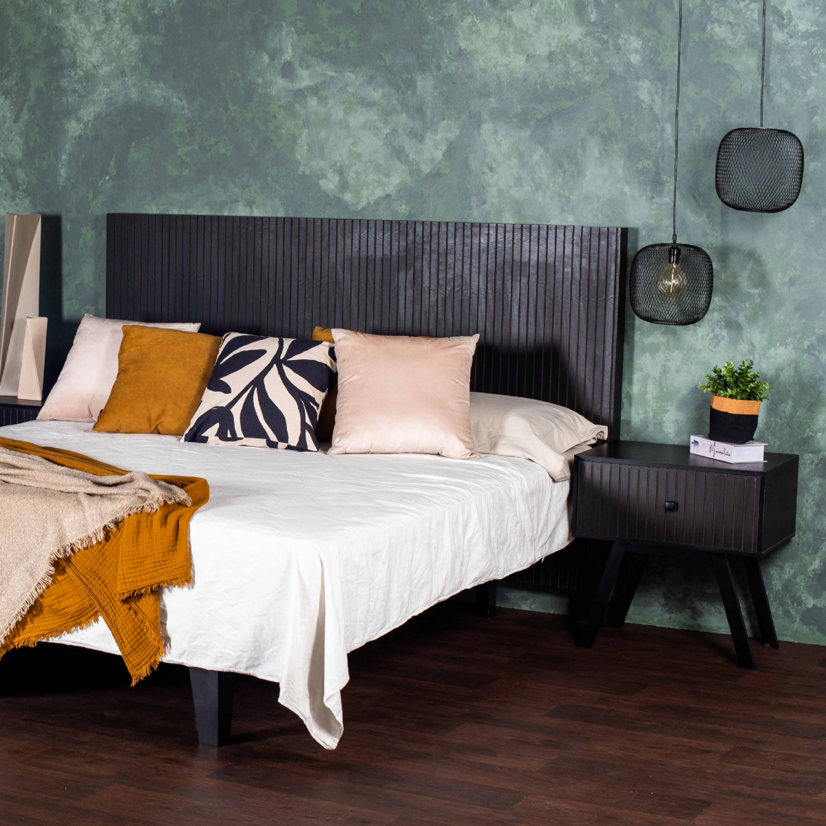 Foto 5 pulgar | Buró Negro Con 1 Cajón Con Diseño En Líneas Verticales Y Estructura De Madera Mdf