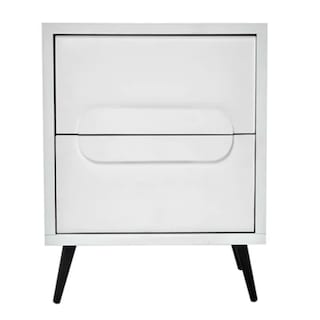 Foto 1 | Buró Color Blanco Con 2 Cajones, Soporte Metálico Y Estructura De Madera Mdf