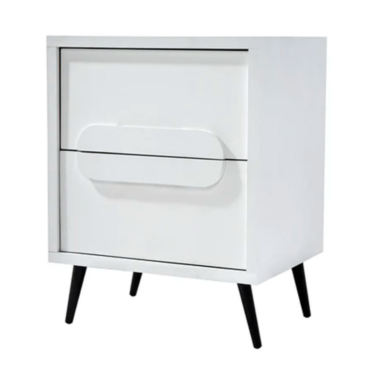 Foto 3 pulgar | Buró Color Blanco Con 2 Cajones, Soporte Metálico Y Estructura De Madera Mdf