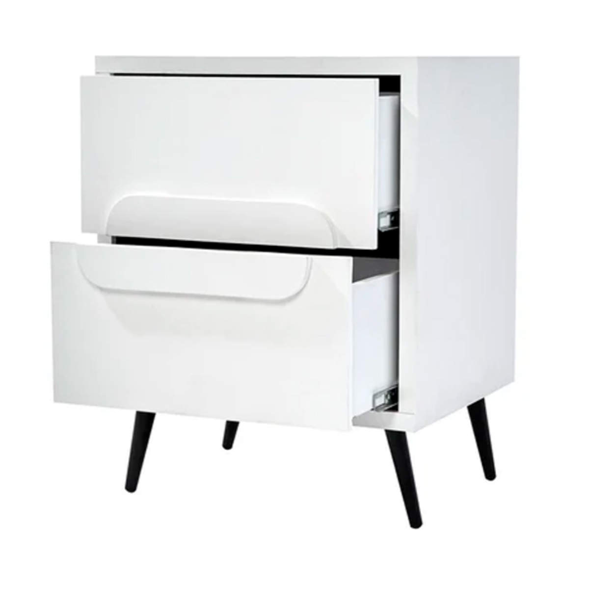 Foto 4 pulgar | Buró Color Blanco Con 2 Cajones, Soporte Metálico Y Estructura De Madera Mdf