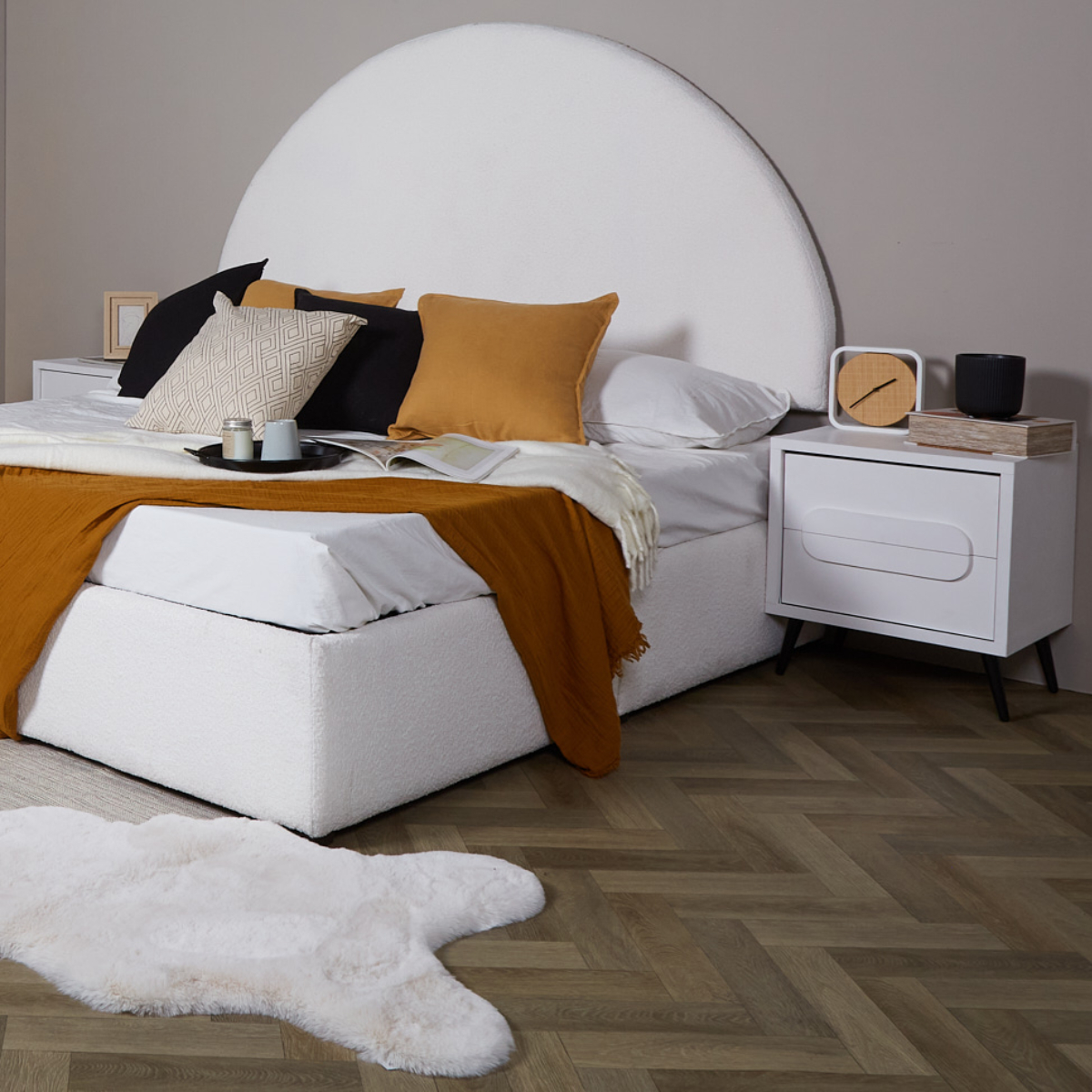 Foto 5 | Buró Color Blanco Con 2 Cajones, Soporte Metálico Y Estructura De Madera Mdf
