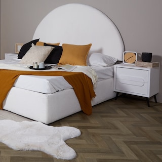 Foto 5 | Buró Color Blanco Con 2 Cajones, Soporte Metálico Y Estructura De Madera Mdf